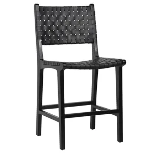 Dale Counter Stool Black Leather Black Frame