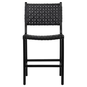 Dale Counter Stool Black Leather Black Frame