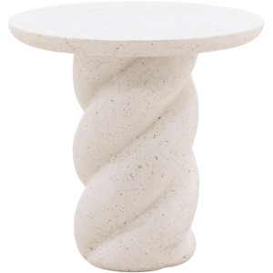 Nidia Outdoor End Table Ivory