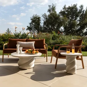 Nidia Outdoor End Table Ivory