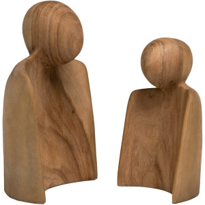 Wood Sculpture Set Of 2