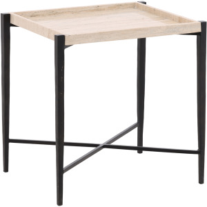 Rice End Table Travertine
