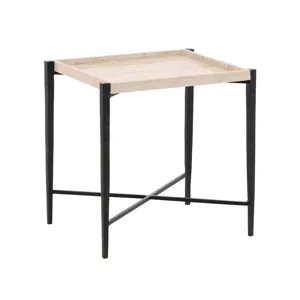 Rice End Table Travertine