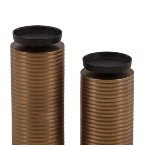 Kaolin Candle Holder Set Of 2 Antique Brass