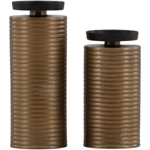 Kaolin Candle Holder Set Of 2 Antique Brass