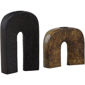 Pilares Sculpture Set Of 2 Dark And Vintage Brass
