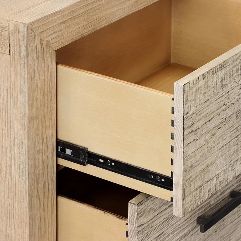 Roux Double Drawer Nightstand Light Warm Wash