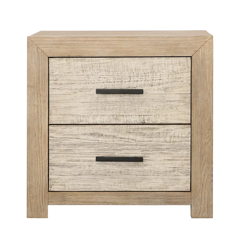 Roux Double Drawer Nightstand Light Warm Wash
