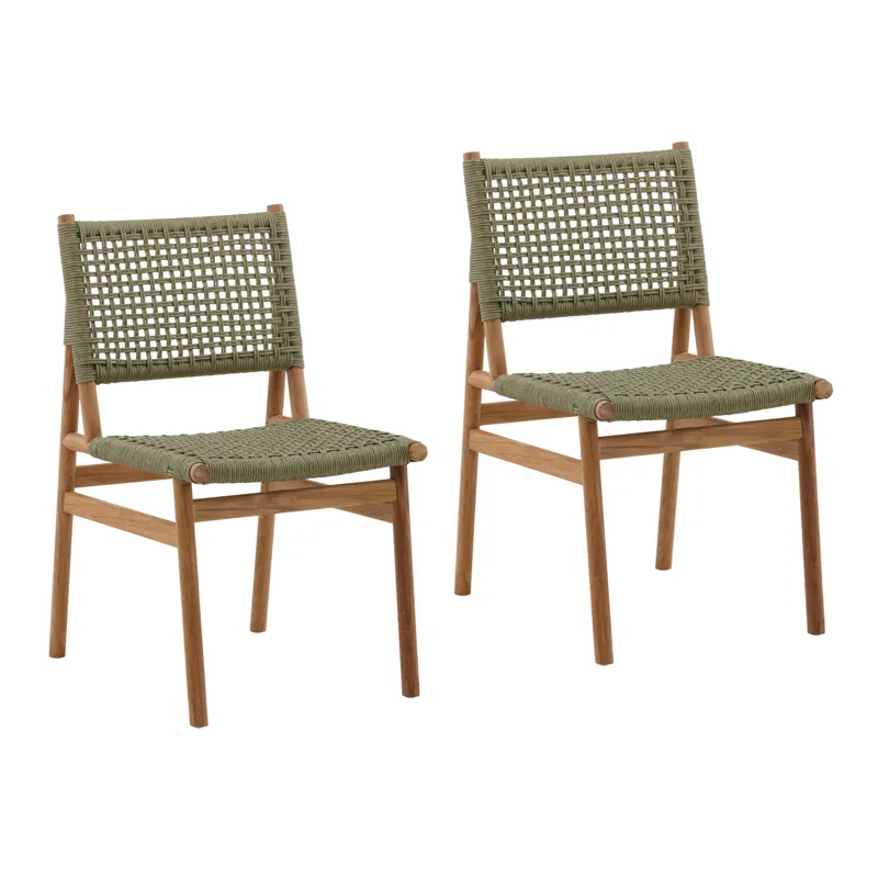 Francisca Outdoor Dining Chair Set Of 2 Green