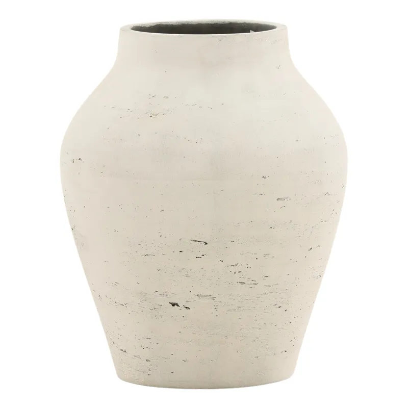 Faustus Vase Antique White Medium
