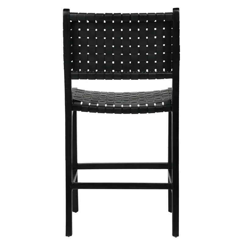 Dale Counter Stool Black Leather Black Frame