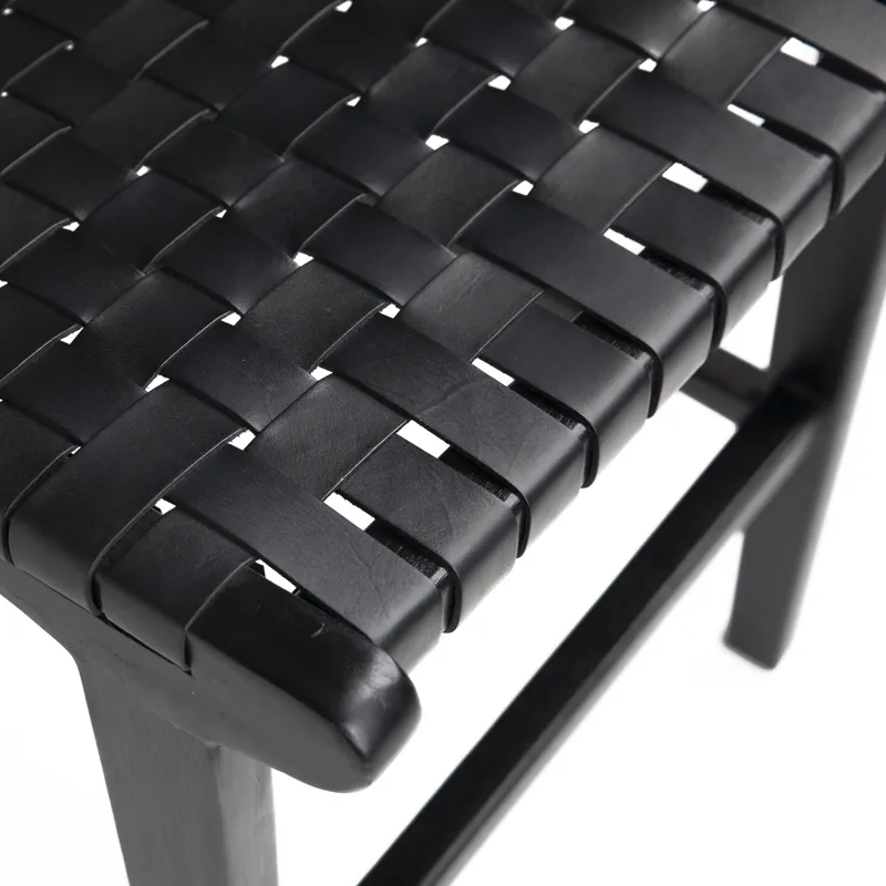 Dale Counter Stool Black Leather Black Frame