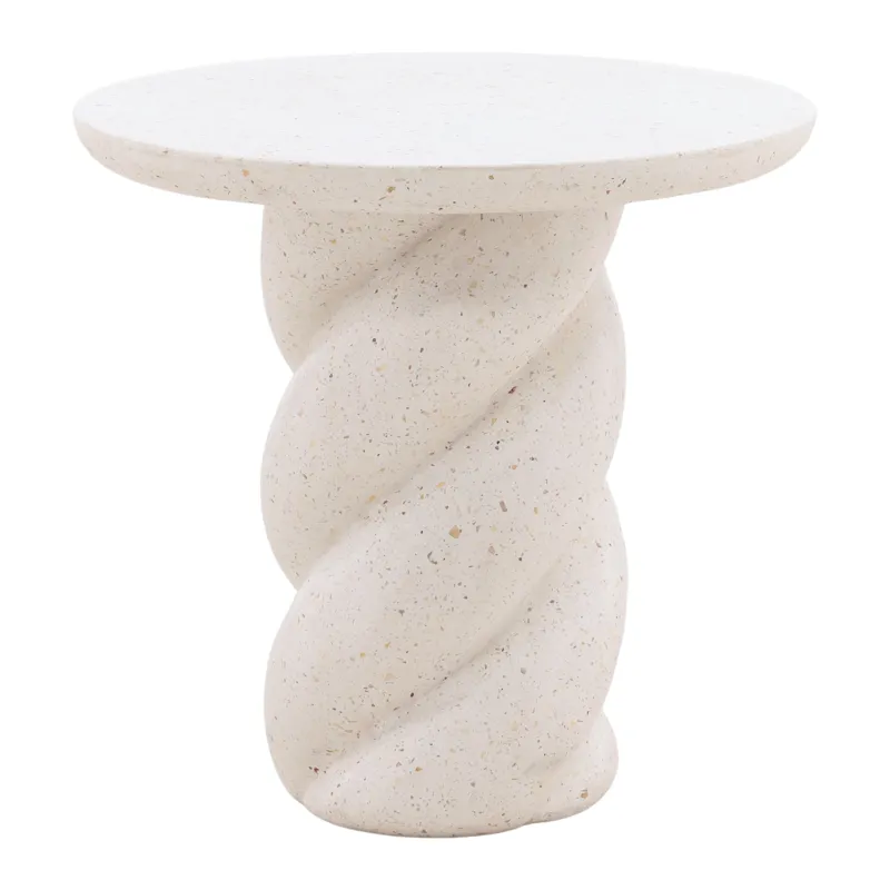 Nidia Outdoor End Table Ivory