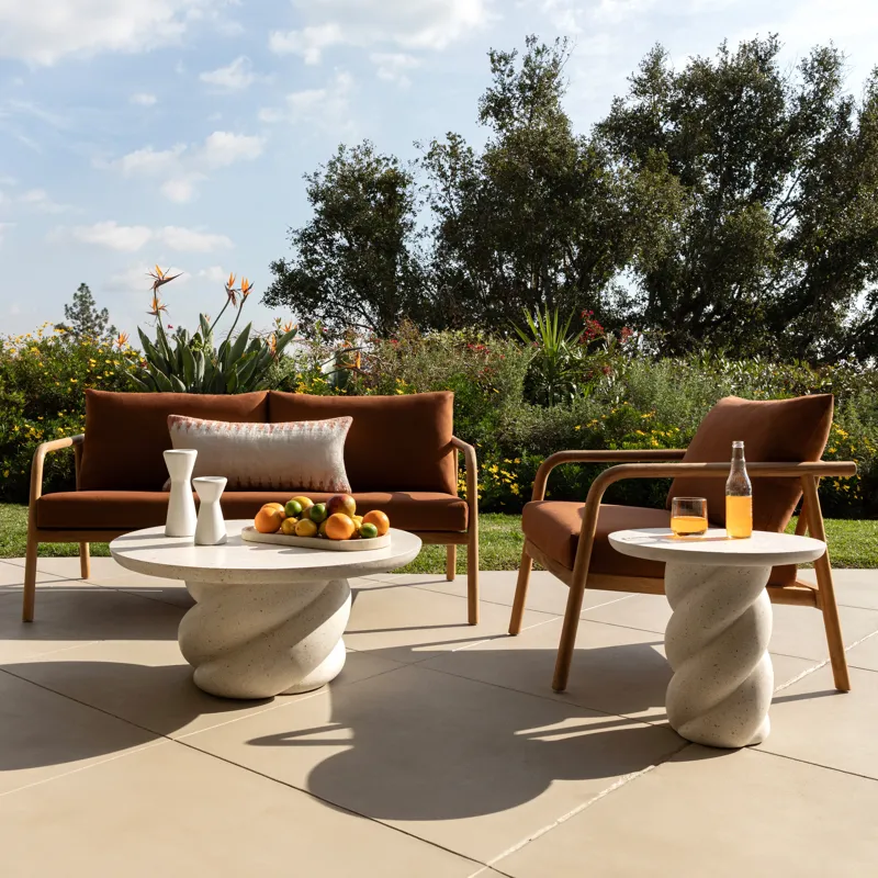 Nidia Outdoor End Table Ivory