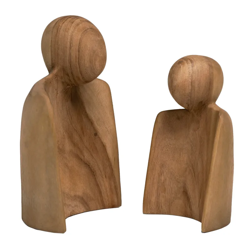 Wood Sculpture Set Of 2