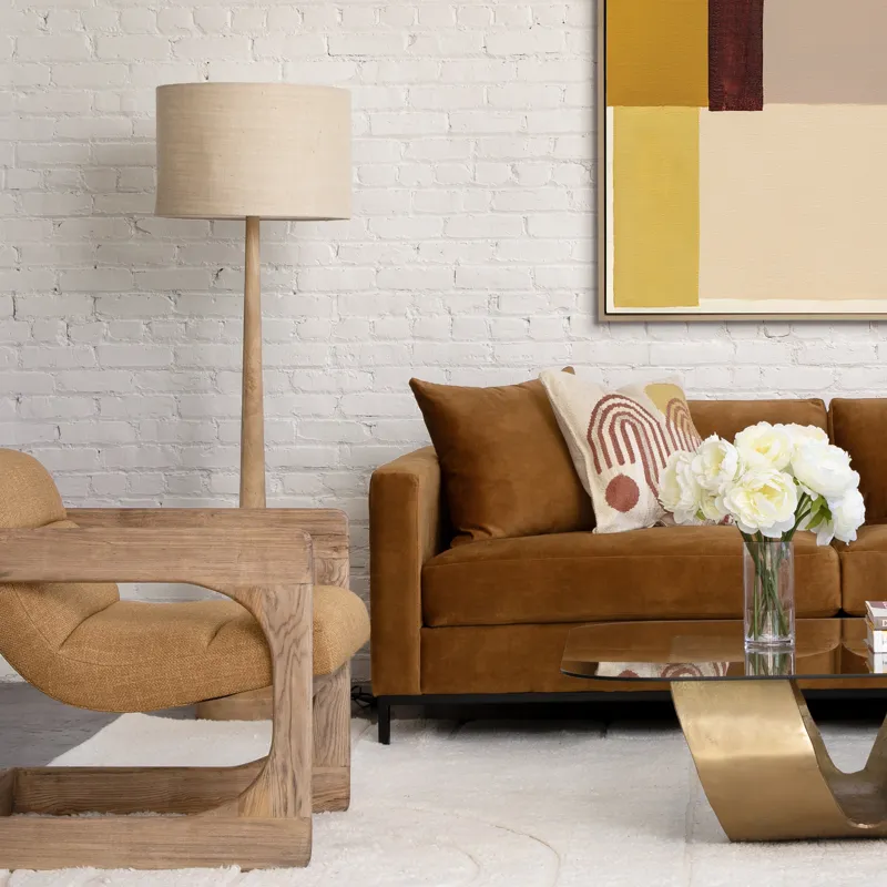 Charlene Floor Lamp Natural Brown