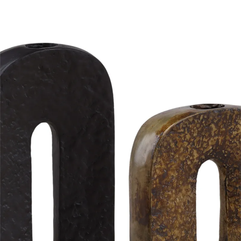 Pilares Sculpture Set Of 2 Dark And Vintage Brass