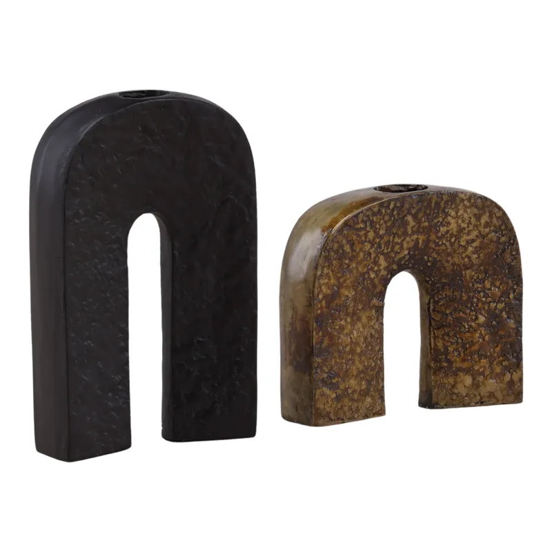 Pilares Sculpture Set Of 2 Dark And Vintage Brass