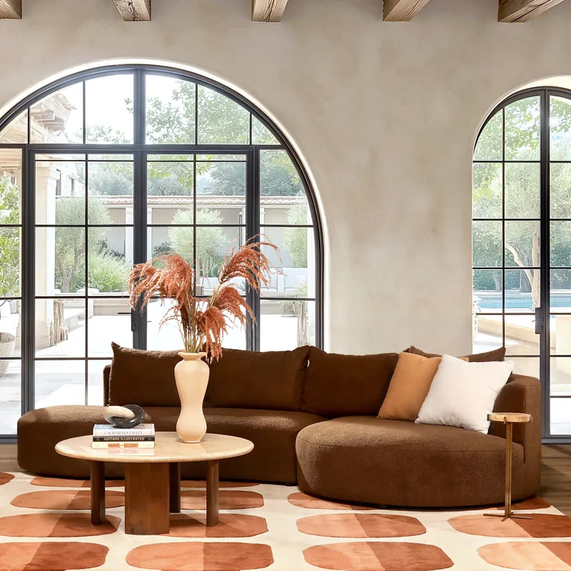 Sonia Chaise Sectional Brown