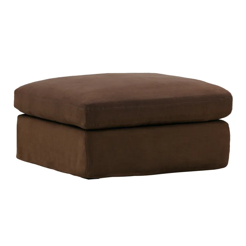 Dixie Ottoman Slipcover Brown