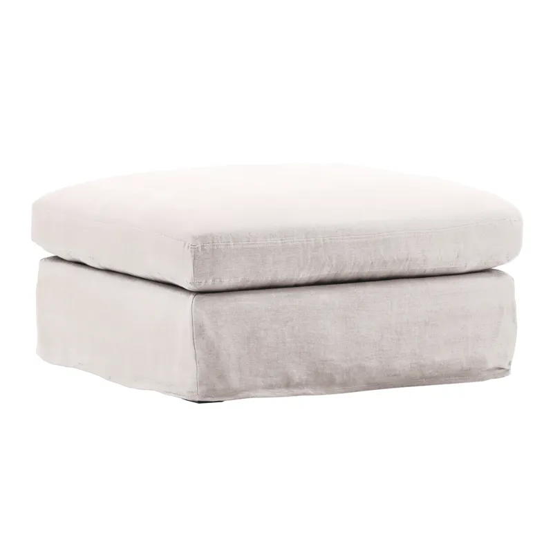 Dixie Ottoman Slipcover Natural