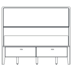 Caledon Qn Low Panel w/Ftbd Storage
