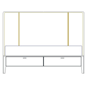 Caledon Qn Uphl Panel w/Ftbd Storage