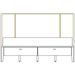 Caledon King Low Uphl Panel w/Ftbd Storage