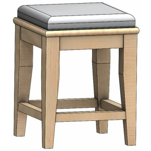 Tables 20" Short Stool w/Upholstered Seat