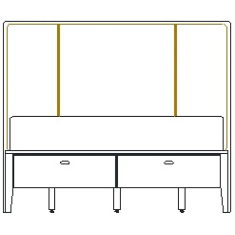 Caledon Qn Low Uphl Panel w/Ftbd Storage