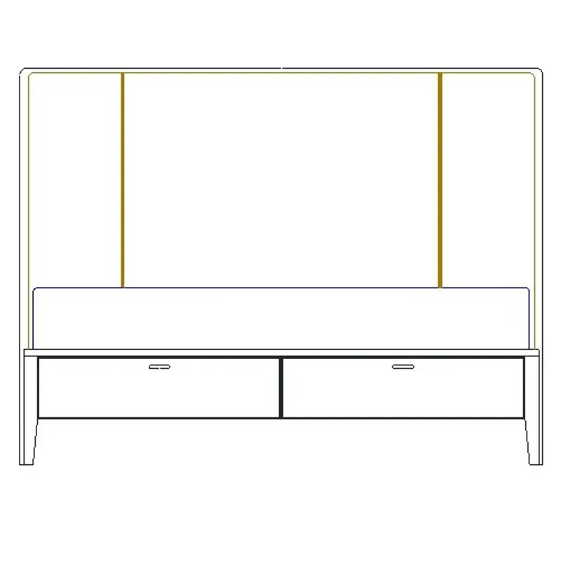 Caledon Qn Uphl Panel w/Ftbd Storage