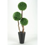 7' BOXWOOD TOPIARY IN TALL ROUND RESIN PLANTER