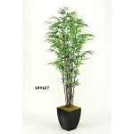 7' BLACK BAMBOO TREE IN SQUARE METAL PLANTER