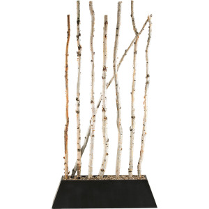 Birch Pole Screen in Black Prism Planter
