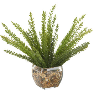 Heather Fern in Bevel Vase