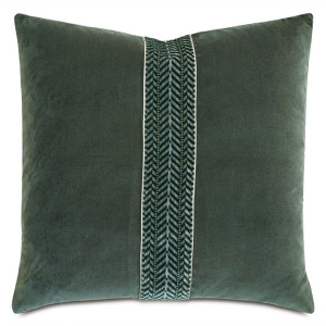 Uma Chevron Border Decorative Pillow in Pine