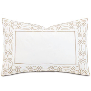 Nicola Embroidered Border Queen Sham in Wheat