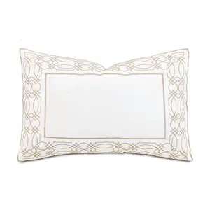 Nicola Embroidered Border Queen Sham in Wheat