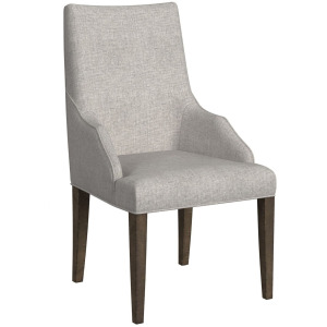 Yellowstone Dining Host Chair with Grey Fabric in Medium Brown (2 Per Carton)