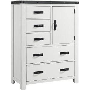 Wade Youth 5-Drawer Door Chest in White