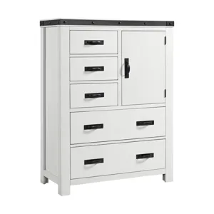Wade Youth 5 Drawer Door Chest - White