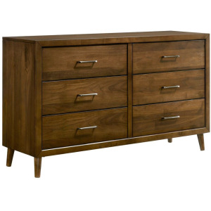 Malibu 6-Drawer Dresser in Walnut