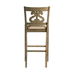 Stone 30\" Bar Scroll Back Stool w/Fabric Seat Grey (2 Per Carton)