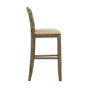 Stone 30\" Bar Scroll Back Stool w/Fabric Seat Grey (2 Per Carton)