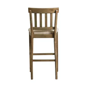 Stone 30\" Bar Slat Back Stool w/Fabric Seat Grey (2 Per Carton)