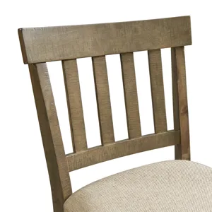 Stone 30\" Bar Slat Back Stool w/Fabric Seat Grey (2 Per Carton)