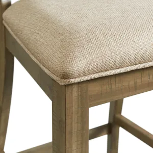 Stone 30\" Bar Slat Back Stool w/Fabric Seat Grey (2 Per Carton)