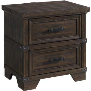 Colorado City 2-Drawer Nightstand with USB in Charcoal