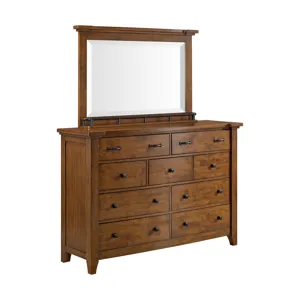 Gage 9-Drawer Dresser & Mirror - Chestnut