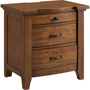 Gage 3-Drawer Nightstand with USB and Power in Chestnut